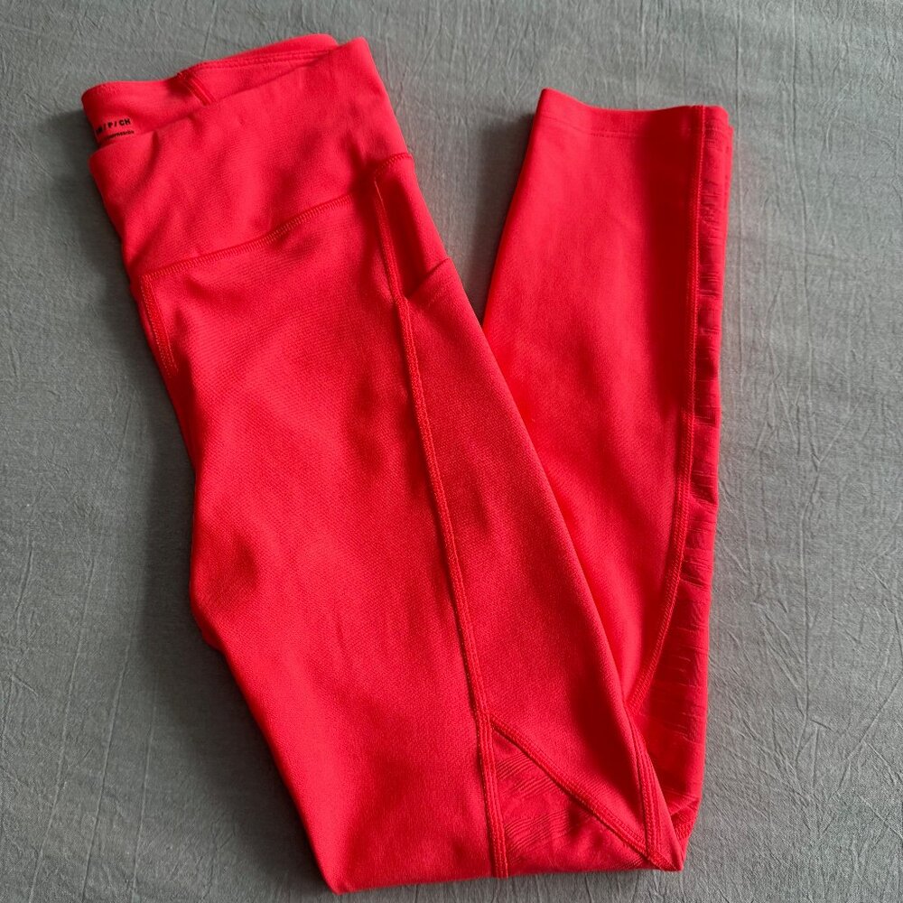 Under Armour Neon Orange Heat Gear Compression Workout‎ Yoga Leggings Size S